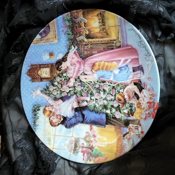 Stewart sherwood 1991 limited edition trimming the tree christmas collector plat - Picture 1 of 9